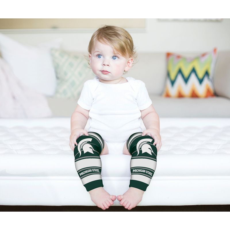 Baby Fanatic Officially Licensed Toddler & Baby Unisex Crawler Leg Warmers - NCAA Michigan State Spartans, 5 of 7
