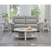 3-Piece Wood Veneer Contemporary Oval Coffee Table Set with Shelf and Wide-Curved Legs for Living Room Storage and Display - 2 of 4