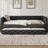 Full XL Upholstered Daybed with Trundle and LED for Bedroom or Guest Room - 3 of 4