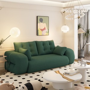 King Size Human Dog Bed, 3-in-1 Foldable Sofa Couch with Surroundings, Teddy Fabric Foam-Filled Sleeper Floor Sofa for Living Room-Baofuwish - 1 of 4