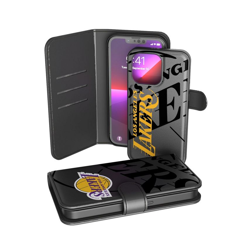 Keyscaper Los Angeles Lakers Monocolor Tilt Wallet Phone Case, 1 of 2