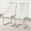 Retro Style Suede Fabric Dining Chairs Set of 2 with Sturdy Metal Legs and Arc Backrest for Dining Spaces – Maison Boucle - 2 of 4