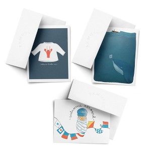 Baby Greeting Card Pack (3ct) "Love Note, Welcome Aboard, Lobster Sweater" by Ramus & Co - 1 of 4