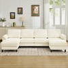 Beautyolove 6 - Piece Modular 116.5" U Shape Sectional Sofa With Removable Ottomans - 3 of 4