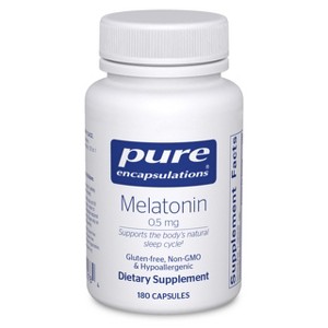 Pure Encapsulations Melatonin 0.5 mg - Natural Sleep Helper for Bedtime - Regulates Sleep-Wake Cycle - Vegan & Non-GMO - 1 of 4