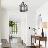 Modern 4-Light Black Cage Chandelier, Geometric Semi Flush Mount Ceiling Light for Entryway Kitchen - 4 of 4