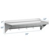 12"x24" Stainless Steel Shelf,Multifunctional Metal Wall Mounted Shelf with 2 Stainless Steel Backsplashs and 5 Hooks - 4 of 4