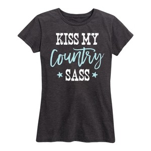 Women's - Country Casuals - Kiss My Country Sass Short Sleeve Graphic T-Shirt - 1 of 4