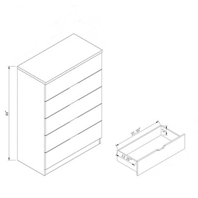 Okak Sleek 5-Drawer Dresser Modern Storage Cabinet with Silent Metal Drawer Slides, Curved Handle Design for Clothes