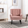 Sapphtopaz Modern Soft Accent Chair Wood Frame Ergonomics Lounge Chair Modern Living Room Chair Comfy Chair for Living Room, Blue - 4 of 4