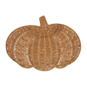Saro Lifestyle Fall Harvest Rattan Pumpkin Placemat (Set of 4) - 1 of 4