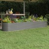 vidaXL Garden Raised Bed Gray Powder-coated Steel Large Durable - 102.4" x 15.7" x 14.2" Gray - 2 of 4