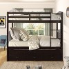 Twin Bunk Bed with Ladder, Safety Rail, Twin Trundle Bed with 3 Drawers for Teens Bedroom, Guest Room Furniture - 2 of 4