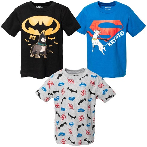 DC Comics Justice League Batman Superman The Flash Big Boys 3 Pack T-Shirts  Toddler to Big Kid
