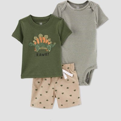 Image of Baby Boys' Dino Top & Bottom Set - Just One You® made by carter's Olive Green
