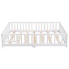 CAVINAS Kids Toddler Bed with Door,Full/Twin/Queen Size Floor Bed with Fence,Montessori Bed for Bedroom Playroom,Brown/White/Gray - 4 of 4