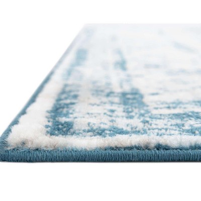 Sofia 9' x 12' Blue and Off-White Rectangular Area Rug