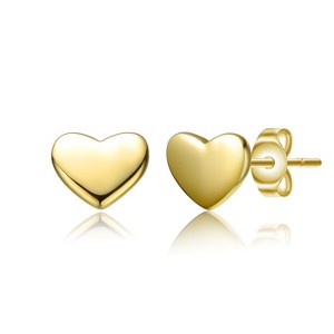 Guili Kids 14K Gold-Plated Enamel Tiny Flat Heart Stud Earrings – Adorable and Lightweight Earrings for Everyday Wear - 1 of 3