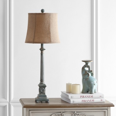 Antique Blue and Brown Traditional Table Lamp Set