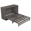 NicBex Queen Size Murphy Bed 80" L Modern Wooden Bed Frame with Large Storage Drawer and Ports for Bedroom, Guest Room, No Box Spring Required - 3 of 4