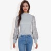 Anna-Kaci Women's Mock Neck Top Sequin Detail Ribbed Knit Pullover - 2 of 4