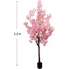 Artificial Cherry Blossom Tree, Tall Decorative Faux Cherry Blossom Silk Tree in Pot, Home Indoor Corner Decor for Wedding Party Decor - 3 of 4