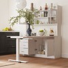 FUFU&GAGA Liftable Desk Computer Desk Home Office with Multifunctional Combination Storage Cabinet White - 3 of 4