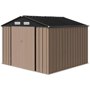 10.4'x12' Outdoor Storage Shed, Large Garden Shed, with Slooping Roof and 4 Vents - 1 of 4