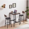 23.62'' Bar Table Set with 2 Bar stools PU Soft seat with backrest, Grey, 23.62'' W x 23.62'' D x 35.43'' H(Grey) - 2 of 4