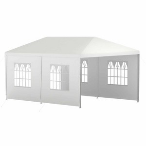 BestMassage 19.2x9.6FT Outdoor Canopy Tent with 4 Removable Sidewalls Canopy Party Wedding Tent Garden Gazebo Pavilion Cater Events, White - 1 of 4
