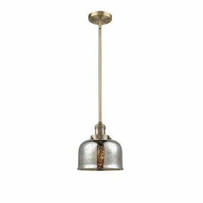 Bell - 1 Light Stem Hung Mini Pendant In Industrial Style-10 Inches Tall and 8 Inches Wide