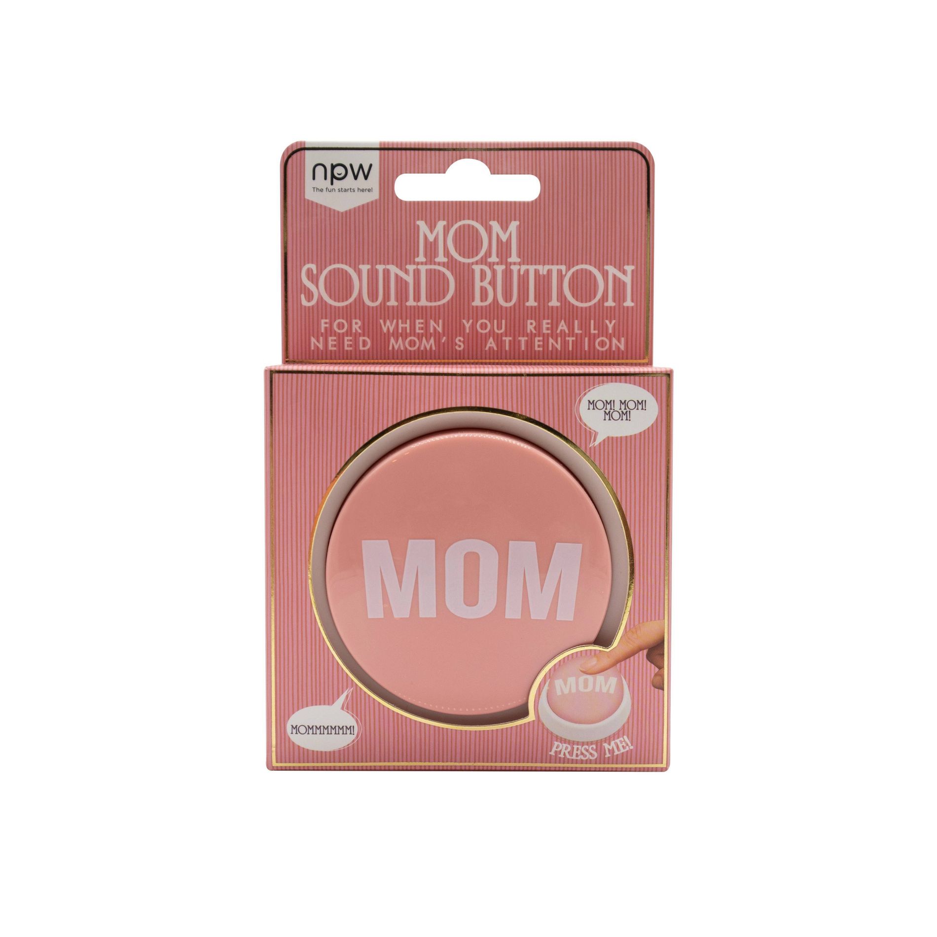 NPW 'Mom' Button Pink/White