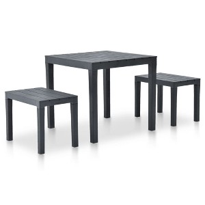 vidaXL Bistro Table Black 15.7"x27.5" Metal - 1 of 4