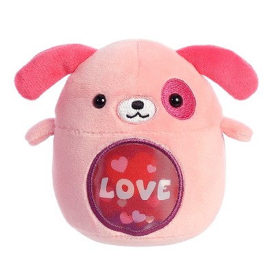 Aurora Lenticular 3.5 Love Dog Pink Stuffed Animal