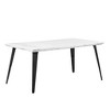 HomeRoots 63" White and Black Faux Marble and Metal Dining Table - 4 of 4