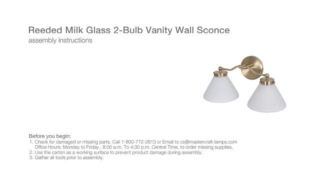 Reeded Milk Glass 2-Bulb Vanity Wall Sconce - Hearth & Hand™ with Magnolia, 2 of 7, play video
