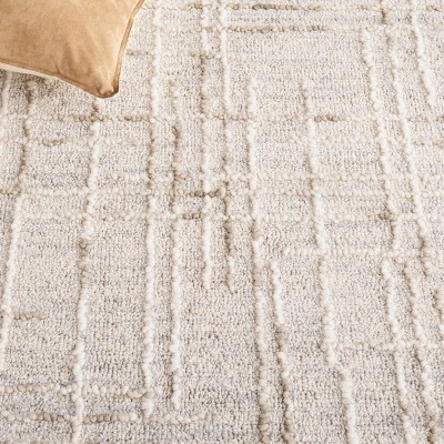 Gray Abstract Handmade Wool Tufted 5' x 8' Area Rug