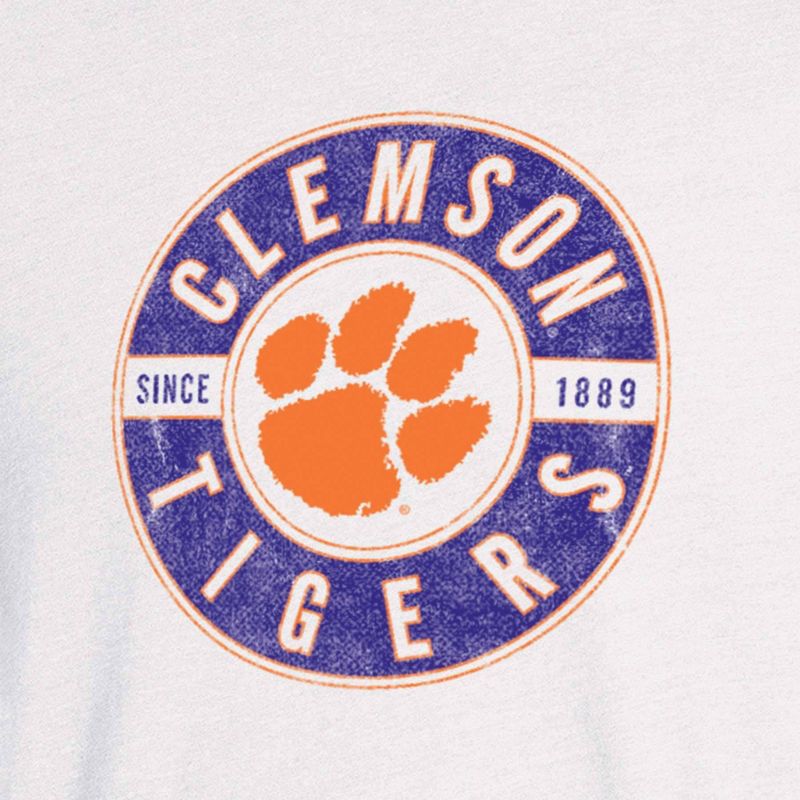 NCAA Clemson Tigers Men&#39;s White Biblend T-Shirt, 3 of 4