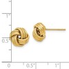 Black Bow Jewelry 9.5mm (3/8 Inch) 14k Yellow Gold Polished Textured Love Knot Earrings - 4 of 4