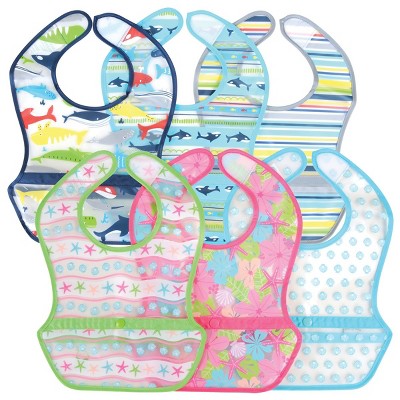 Green Sprouts Snap & Wipe Pocket Bib Set - 6 Pack