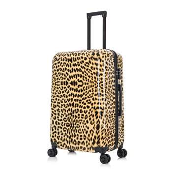 InUSA PRINTS Lightweight Hardside Large Checked Spinner Suitcase - Cheetah