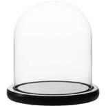 WHOLE HOUSEWARES 5.7" X 10.4" Glass Dome Cloche Bell Jar Display Case, Black