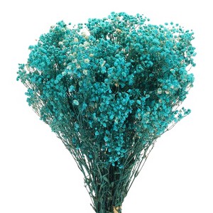 Unique Bargains Natural Dried Baby's Breath Flowers Branches for Wedding Party Decoration Blue 2 Pcs - 1 of 4