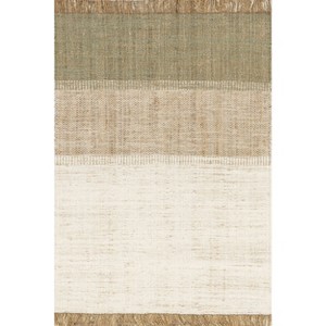 Nuloom Nanala Bold Striped Jute Tasseled Indoor Area Rug - 1 of 4