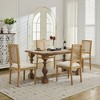 Sapphtopaz French Style Dining Chairs, Antique Painting Kitchen Chairs with Natural Hardwood Frame Dining Room Chair for Kitchen - 4 of 4