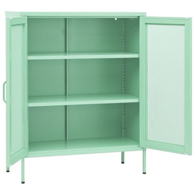 Mint Steel Office Storage Cabinet with Adjustable Shelves