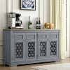 Festivo 57" Vintage Storage Accent Buffet Sideboard Cabinet Gray - 2 of 4