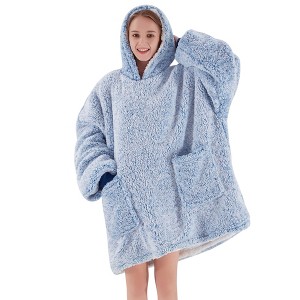 Inhand Wearable Blanket Hoodie for Adult Flannel Oversized Hoodie Sweatshirt Blanket with Pockets Birthday Gifts for Women - 1 of 4