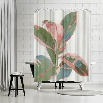 Americanflat Pink Ficus I by Pi Creative Art 71" x 74" Shower Curtain