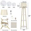 62" Tall LED Floor Lamp w Marble Shelves Corner Free Standing Lamp Reading Light - 2 of 4